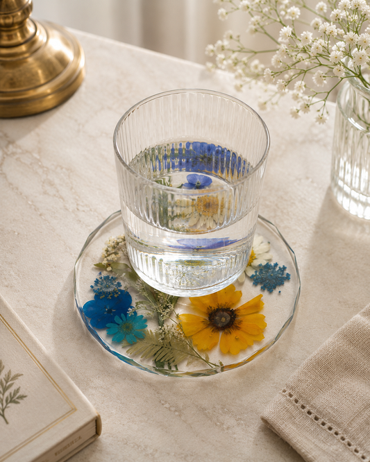 Artist Handcrafted Resin Pressed Flower - Coaster #6