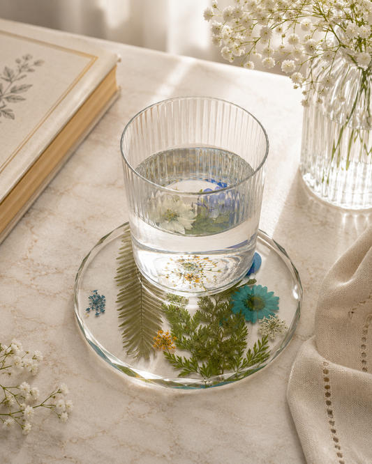 Artist Handcrafted Resin Pressed Flower - Coaster #7