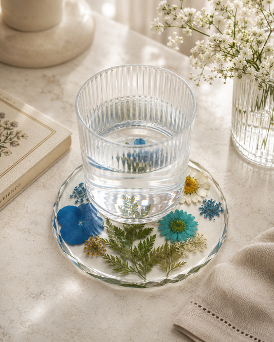 Artist Handcrafted Resin Pressed Flower - Coaster #8