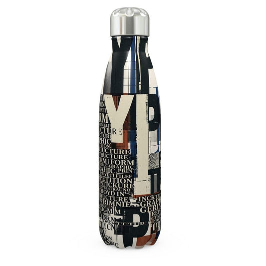 Typographic Stainless Steel Thermal Bottle