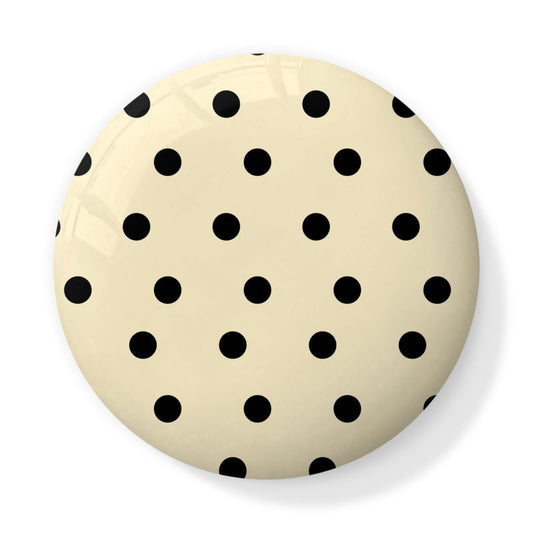 Black Polka Dot on Egg White Bone China Trinket Pot
