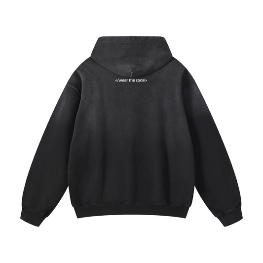 </wear the code> Heavyweight Sunfade Oversized Hoodie Designed by Smrita Jain