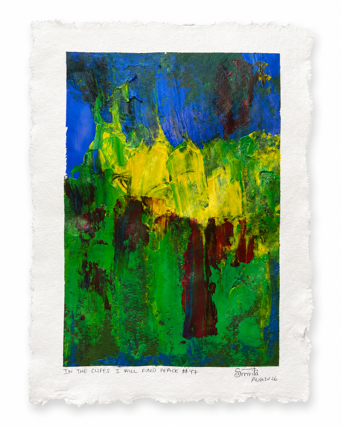 In the cliffs I will find peace #47 - Artist Acrylic Painting (frame not included)