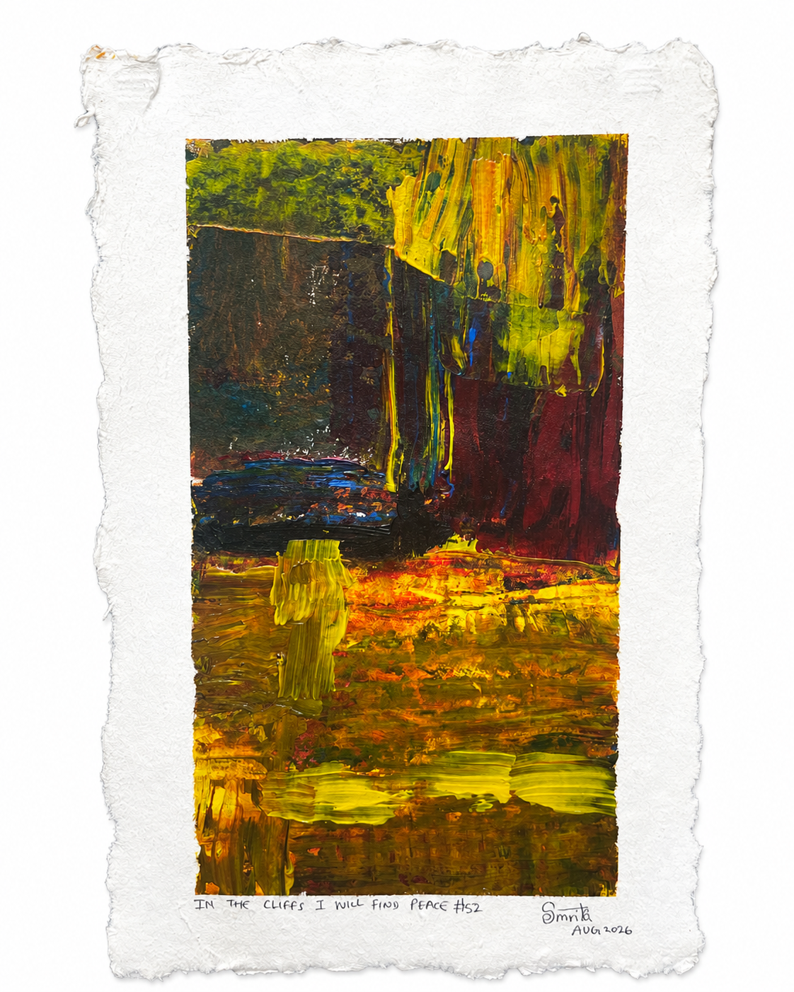 In the cliffs I will find peace #52 - Artist Acrylic Painting (frame not included)