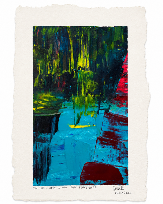 In the cliffs I will find peace #62 - Artist Acrylic Painting (frame not included)