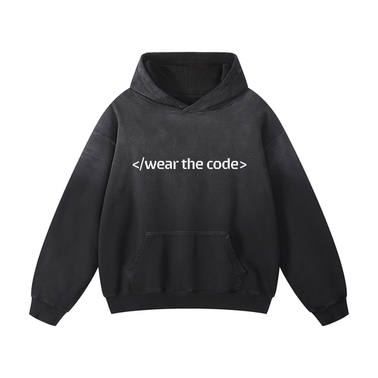 </wear the code> Heavyweight Sunfade Oversized Hoodie Designed by Smrita Jain