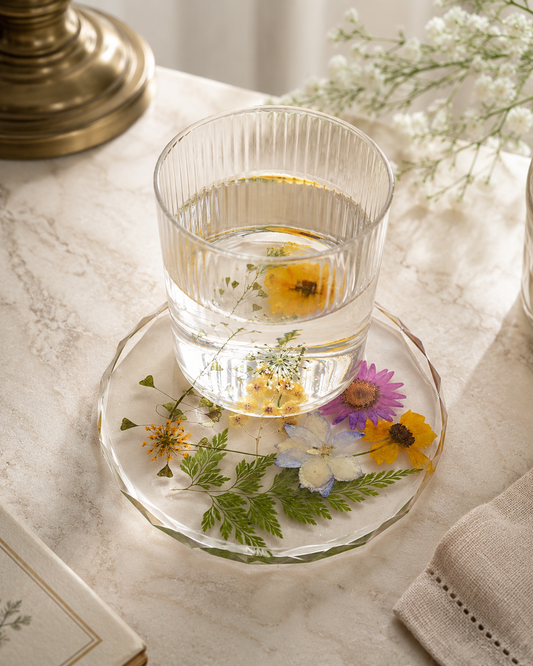 Artist Handcrafted Resin Pressed Flower - Coaster #3