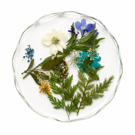 Artist Handcrafted Resin Pressed Flower - Coaster #8