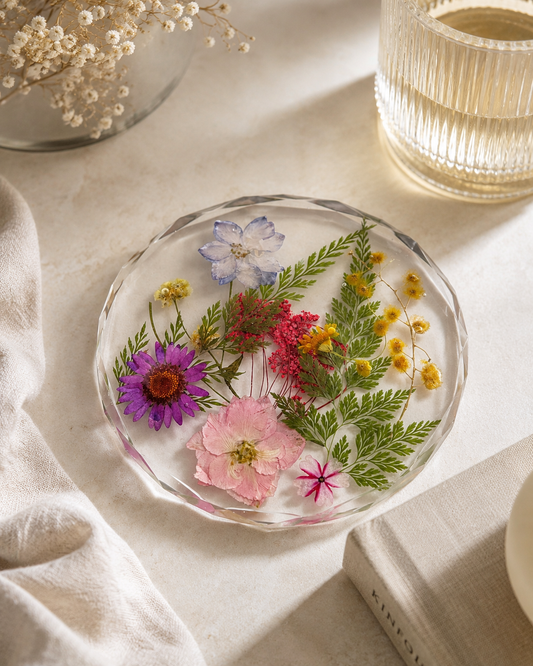 Artist Handcrafted Resin Pressed Flower - Coaster #2