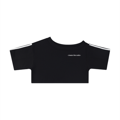 </wear the code> Women's Off-the-Shoulder Crop T-Shirt