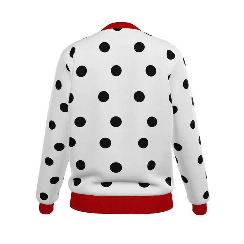 Botanical Parrot + Black Polka Women's Reversible Silk Bomber Jacket (from XXS to 4XL)