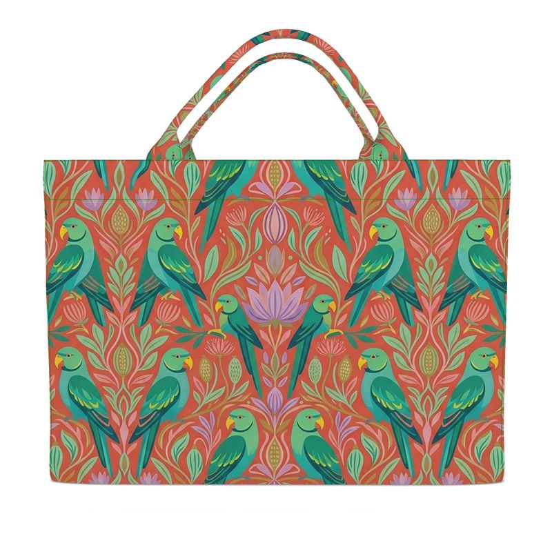 Botanical Parrot Carryall Tote Bags