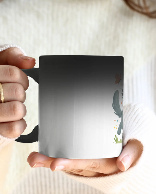 Elmyra the Grey Cat with Butterflies Magic Mug (reveal design on heat)
