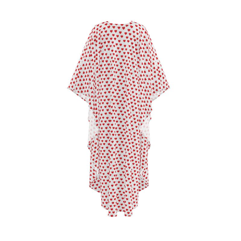 Red Polka Heart Kaftan For Women (Regular & Petite)