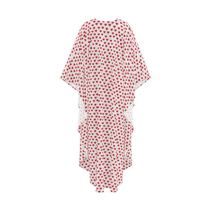 Red Polka Heart Kaftan For Women (Regular & Petite)
