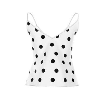 Black Polka Dot Strappy Camisole For Women (from XXS to 7XL)