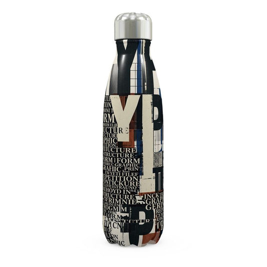 Typographic Stainless Steel Thermal Bottle