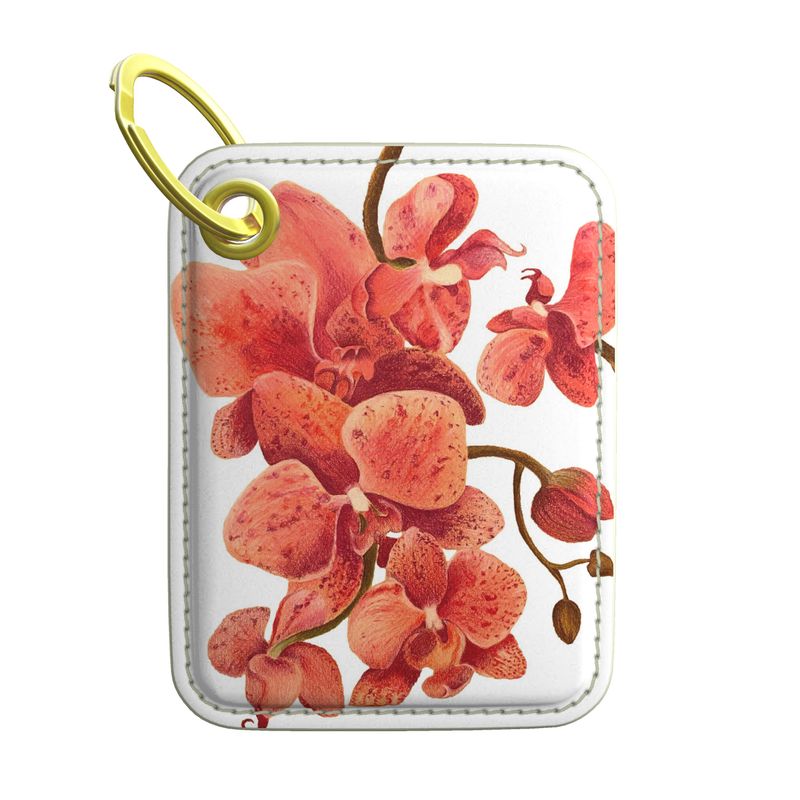 Botanical Orchids Premium Painted Edge Keyring