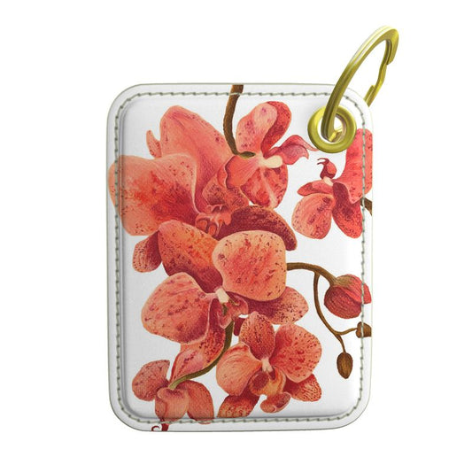 Botanical Orchids Premium Painted Edge Keyring
