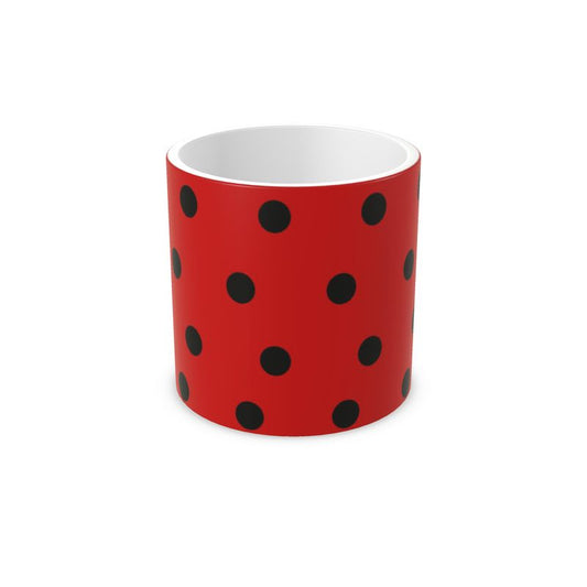 Black Polka on Red Personalised Plant Pot
