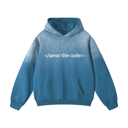 </wear the code> Heavyweight Sunfade Oversized Hoodie Designed by Smrita Jain