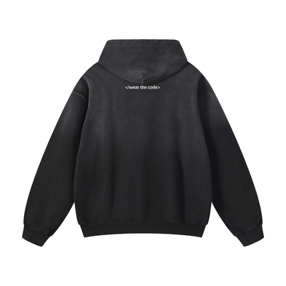 </wear the code> Heavyweight Sunfade Oversized Hoodie Designed by Smrita Jain