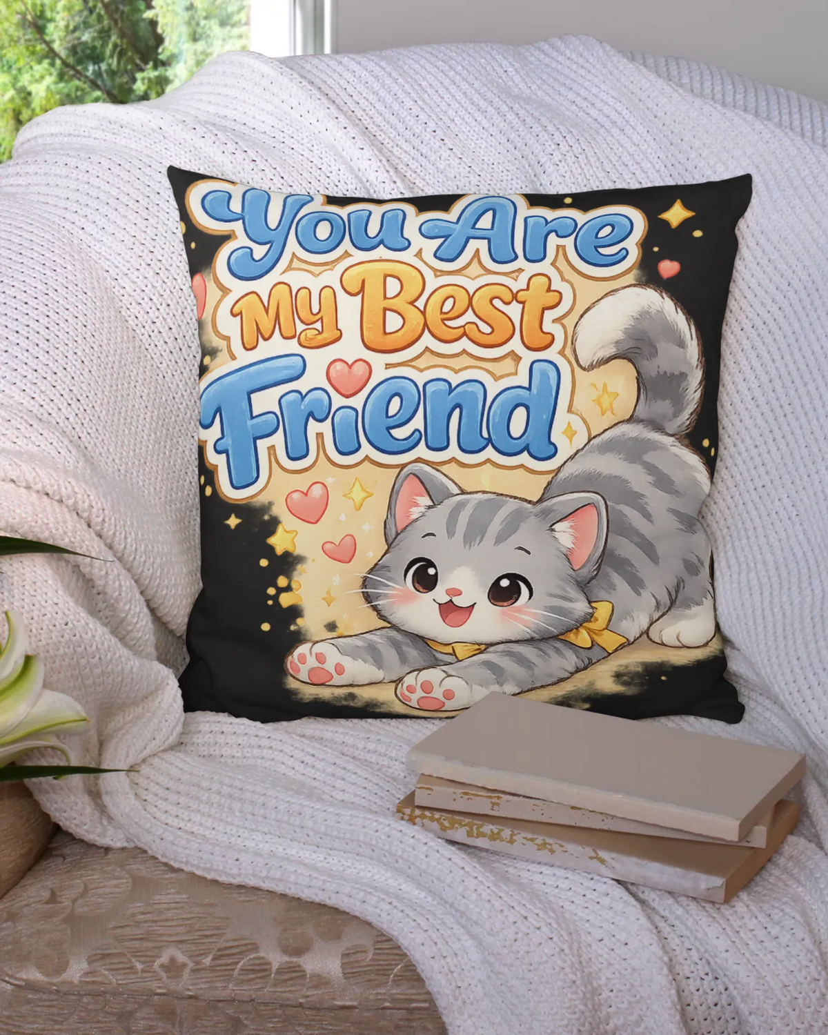 Elmya - You are my best friend Cotton Pillow