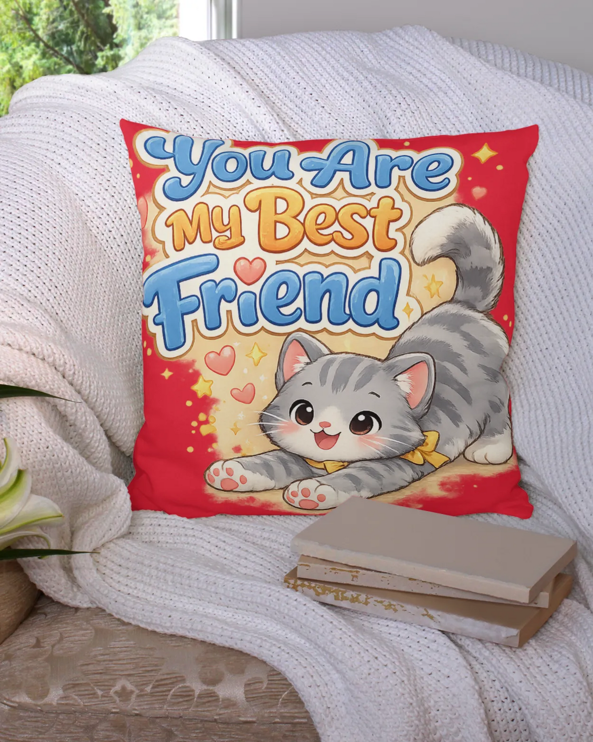Elmya - You are my best friend Cotton Pillow
