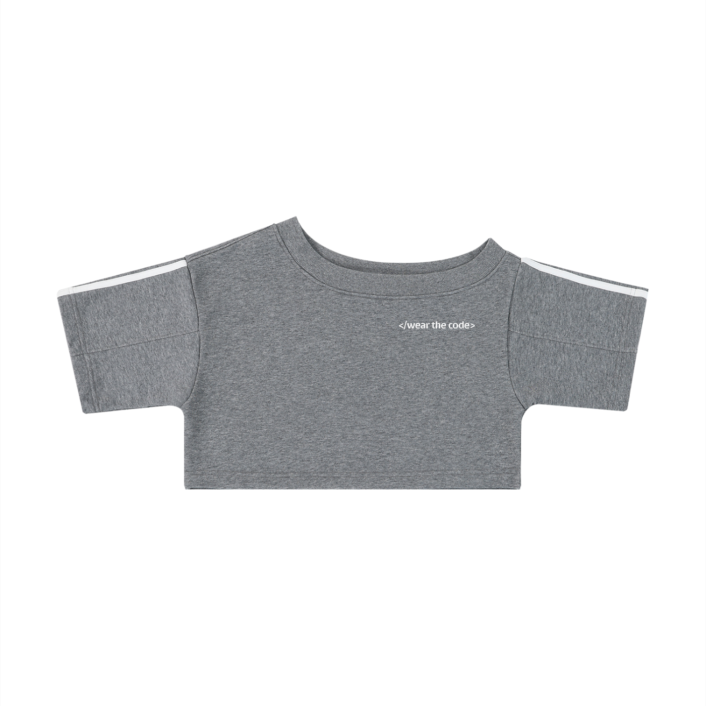 </wear the code> Women's Off-the-Shoulder Crop T-Shirt