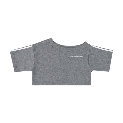 </wear the code> Women's Off-the-Shoulder Crop T-Shirt