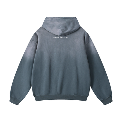 </wear the code> Heavyweight Sunfade Oversized Hoodie Designed by Smrita Jain