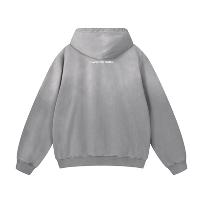 </wear the code> Heavyweight Sunfade Oversized Hoodie Designed by Smrita Jain