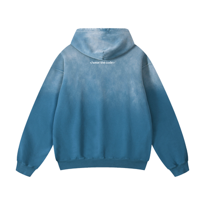 </wear the code> Heavyweight Sunfade Oversized Hoodie Designed by Smrita Jain