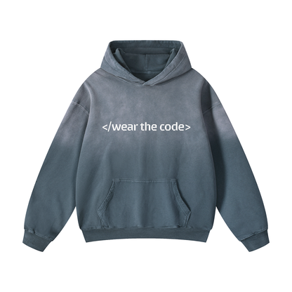 </wear the code> Heavyweight Sunfade Oversized Hoodie Designed by Smrita Jain
