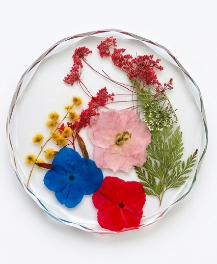 Artist Handcrafted Resin Pressed Flower - Coaster #1