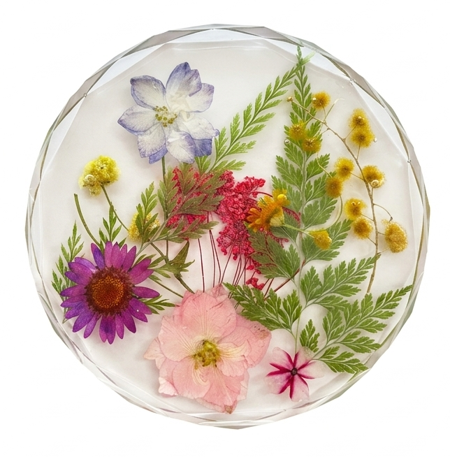 Artist Handcrafted Resin Pressed Flower - Coaster #2
