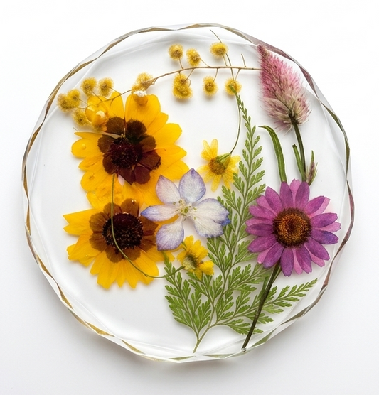 Artist Handcrafted Resin Pressed Flower - Coaster #4