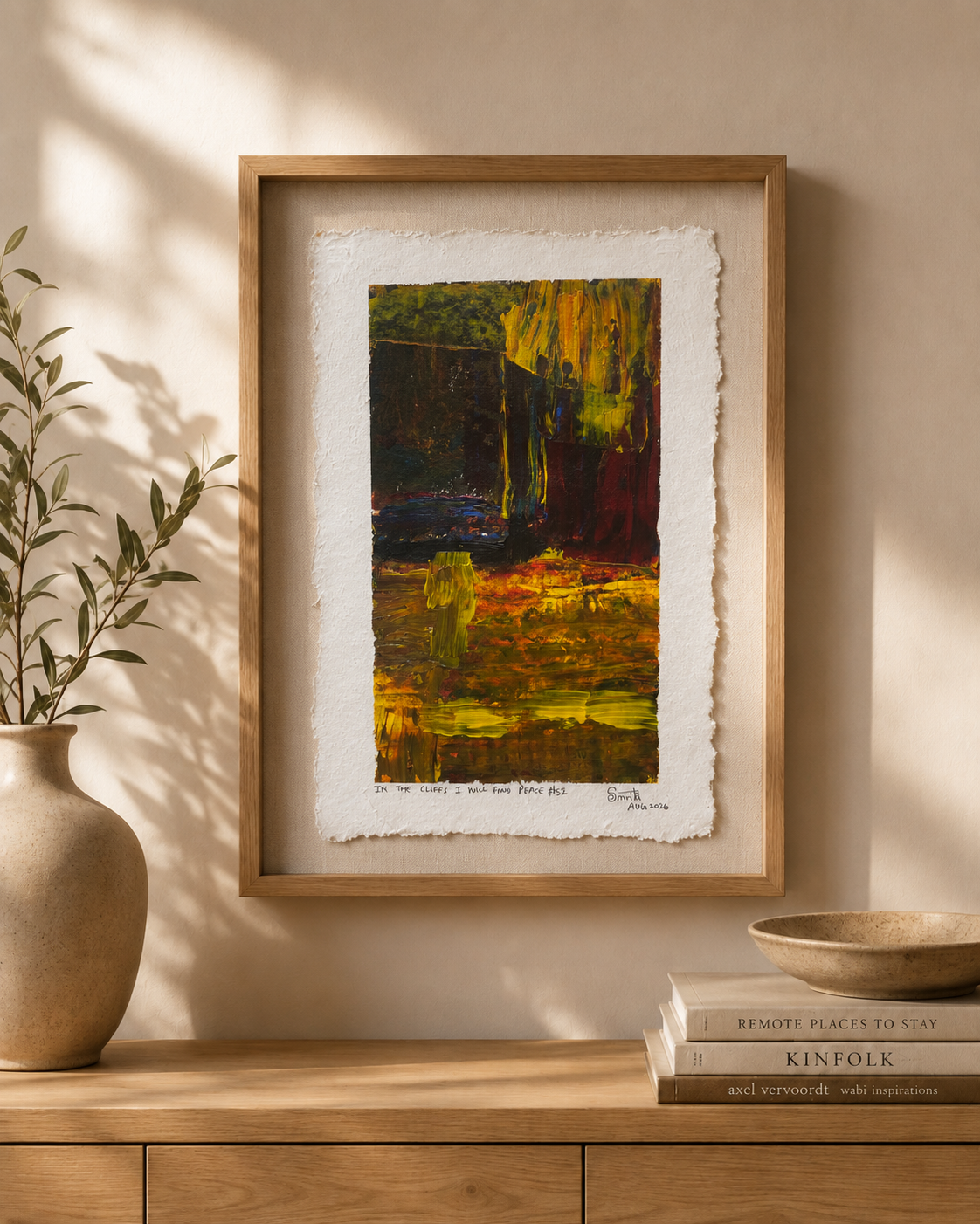 In the cliffs I will find peace #52 - Artist Acrylic Painting (frame not included)