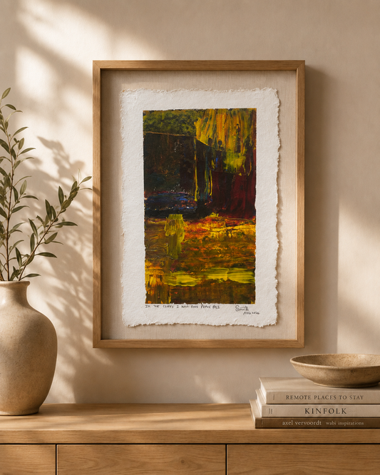 In the cliffs I will find peace #52 - Artist Acrylic Painting (frame not included)
