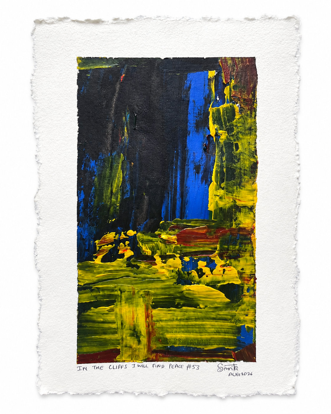 In the cliffs I will find peace #53 - Artist Acrylic Painting (frame not included)