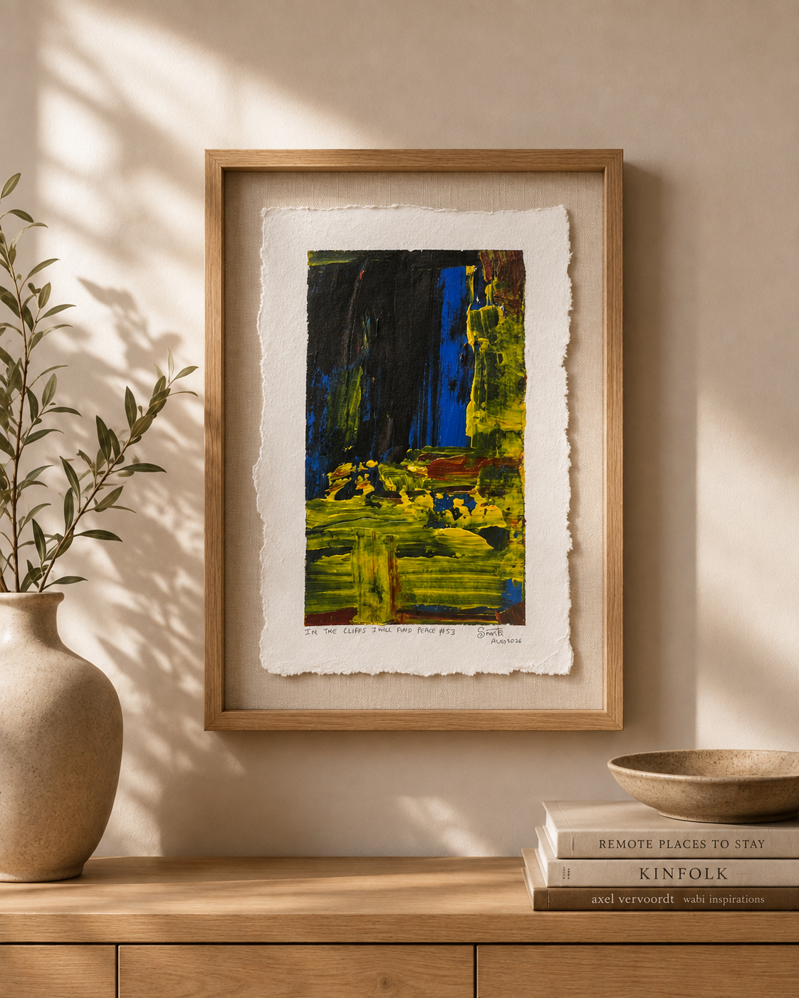 In the cliffs I will find peace #53 - Artist Acrylic Painting (frame not included)