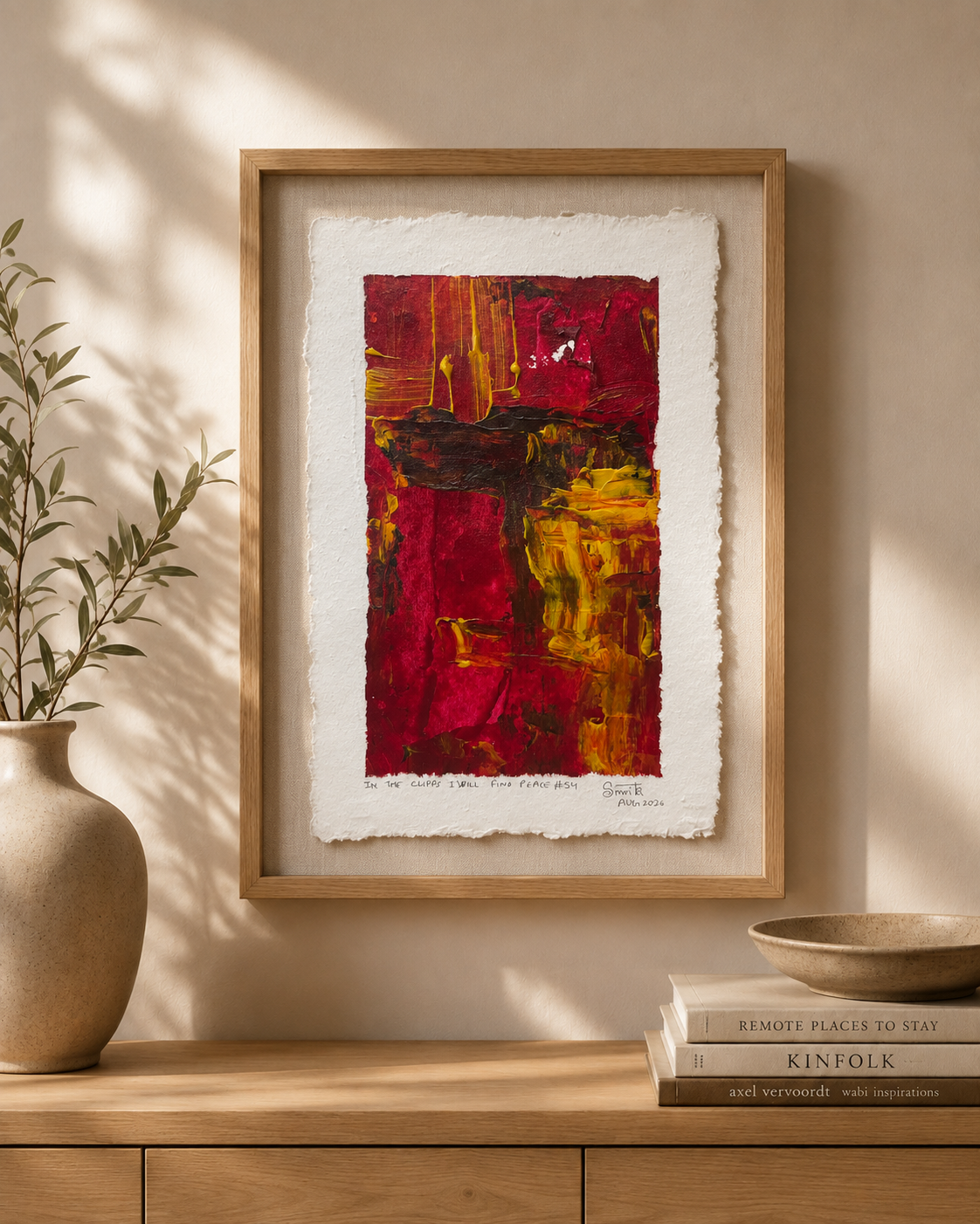 In the cliffs I will find peace #54 - Artist Acrylic Painting (frame not included)