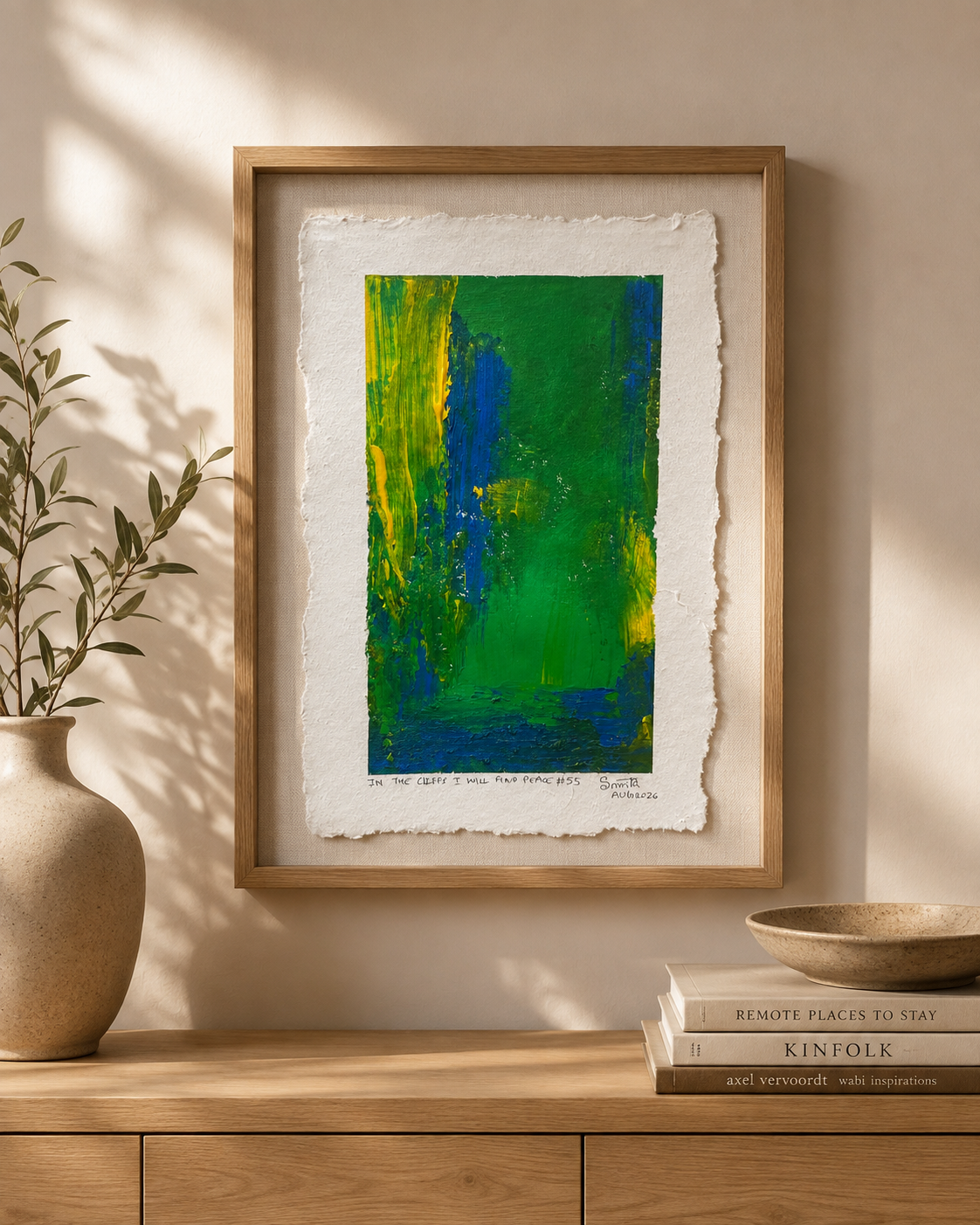 In the cliffs I will find peace #55 - Artist Acrylic Painting (frame not included)