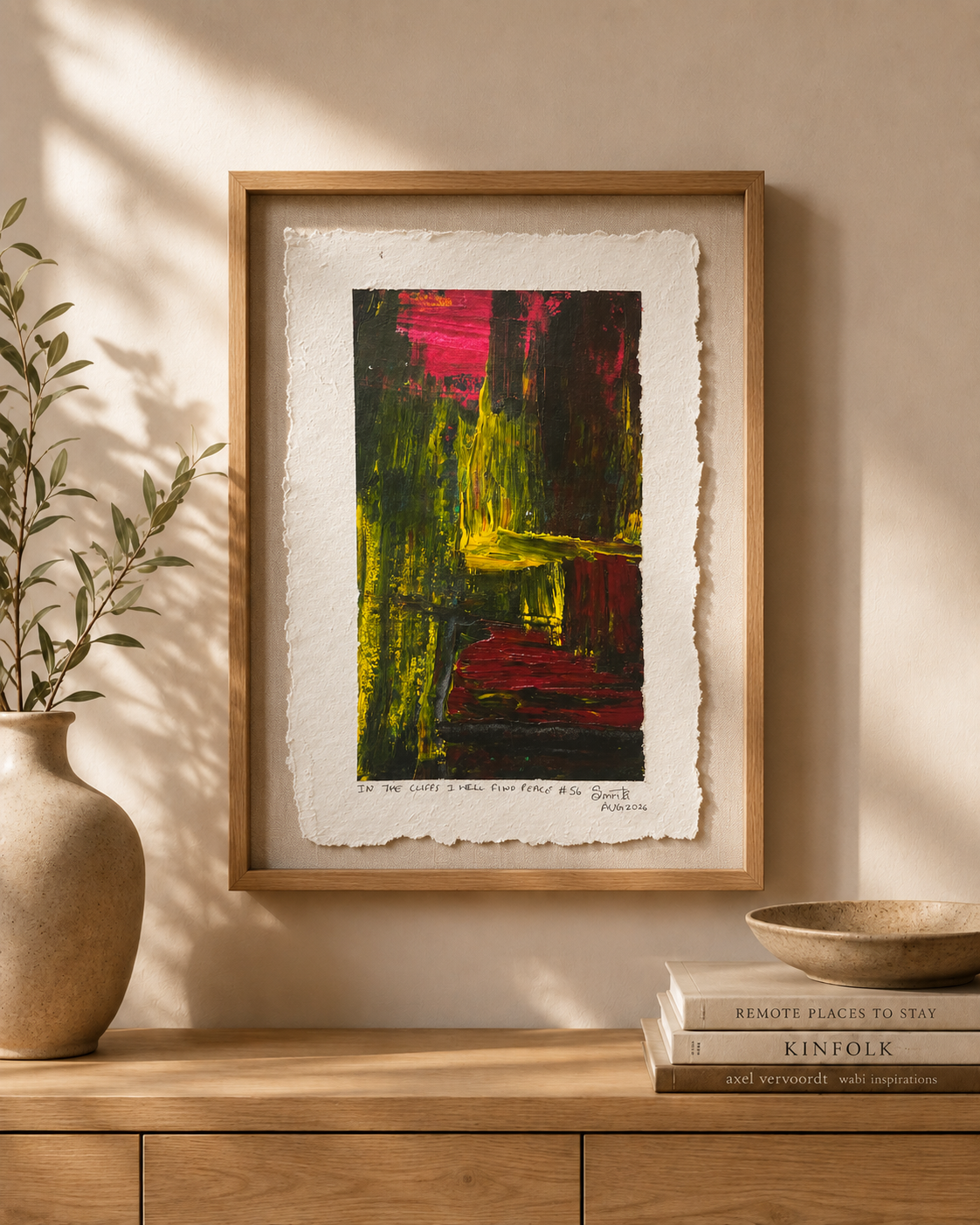 In the cliffs I will find peace #56 - Artist Acrylic Painting (frame not included)