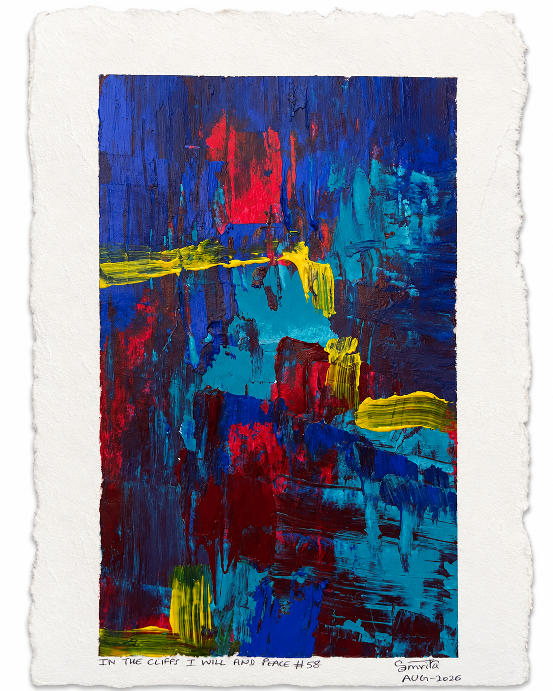 In the cliffs I will find peace #58 - Artist Acrylic Painting (frame not included)