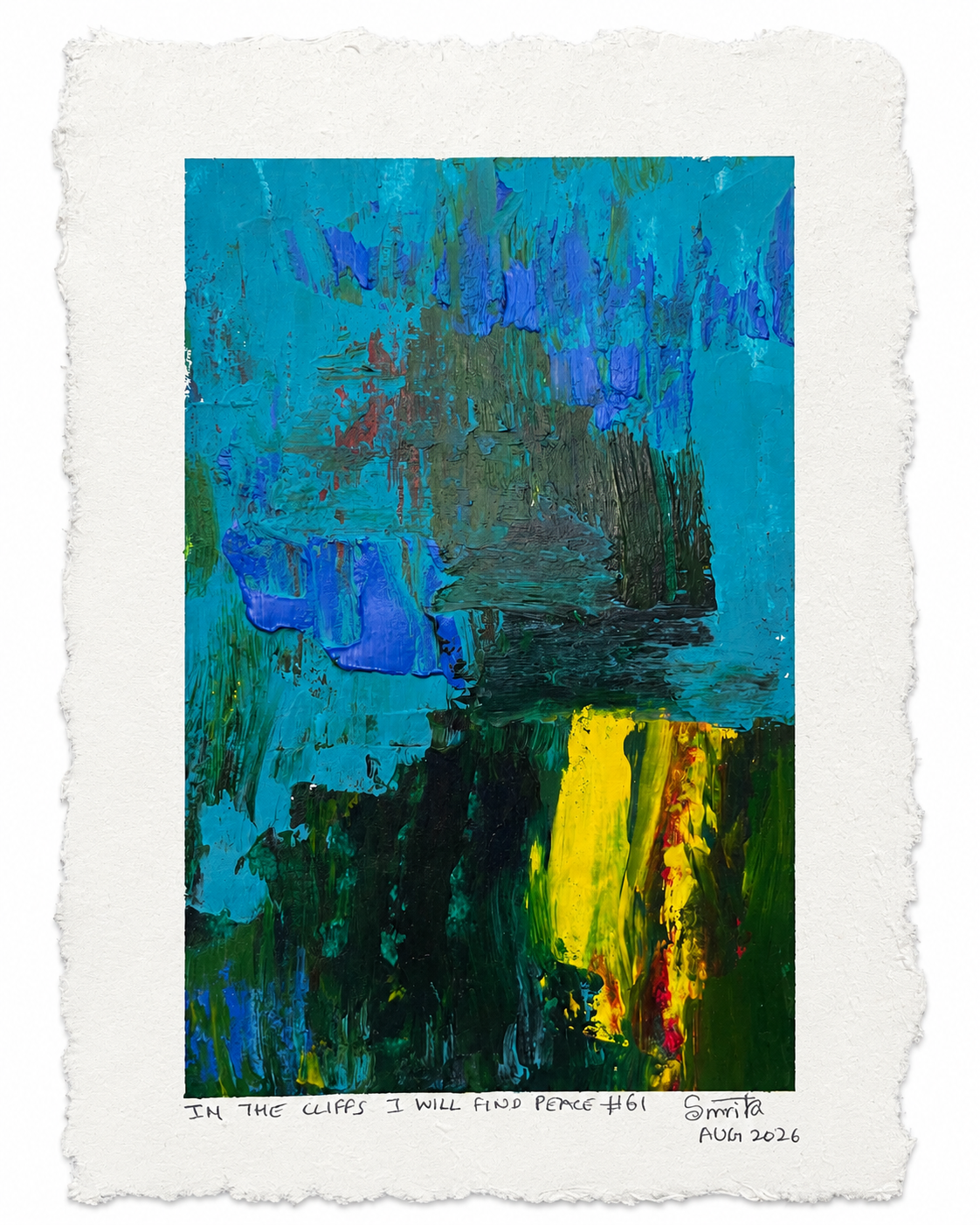 In the cliffs I will find peace #61 - Artist Acrylic Painting (frame not included)