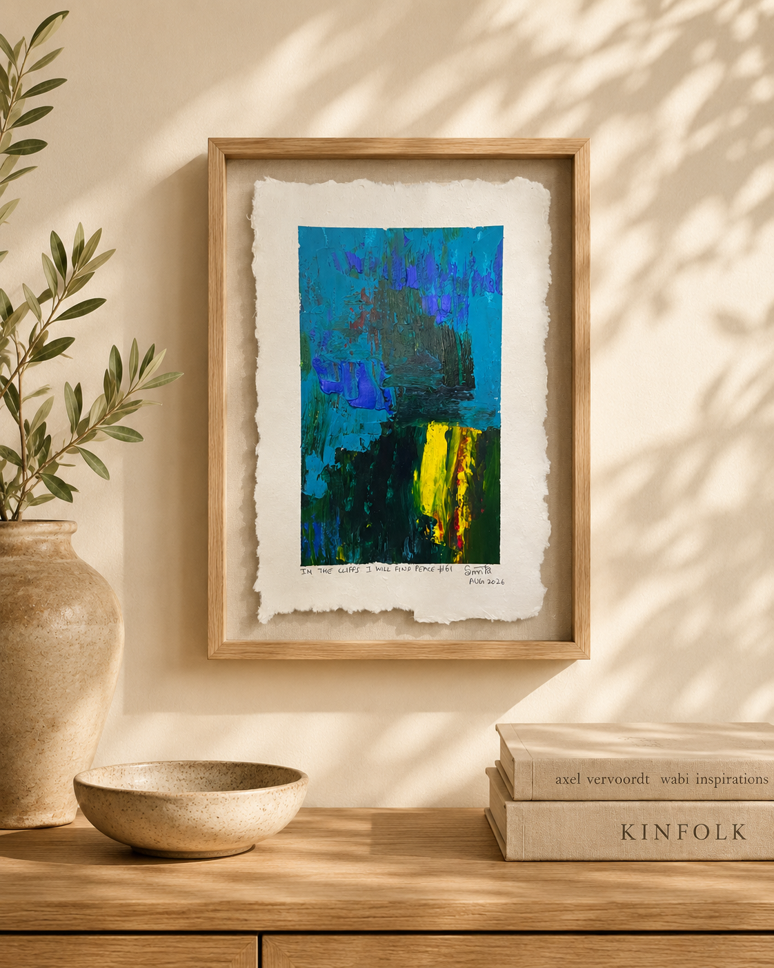 In the cliffs I will find peace #61 - Artist Acrylic Painting (frame not included)