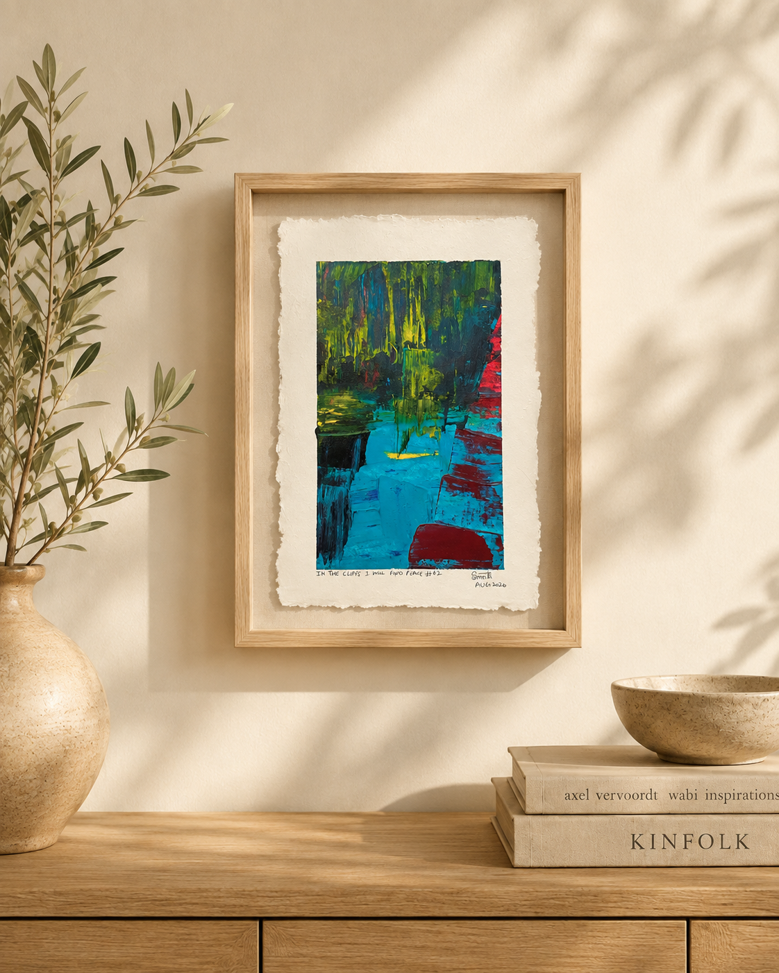 In the cliffs I will find peace #62 - Artist Acrylic Painting (frame not included)