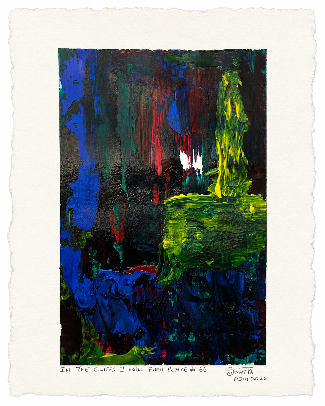 In the cliffs I will find peace #66 - Artist Acrylic Painting (frame not included)