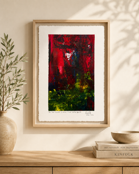 In the cliffs I will find peace #67 - Artist Acrylic Painting (frame not included)